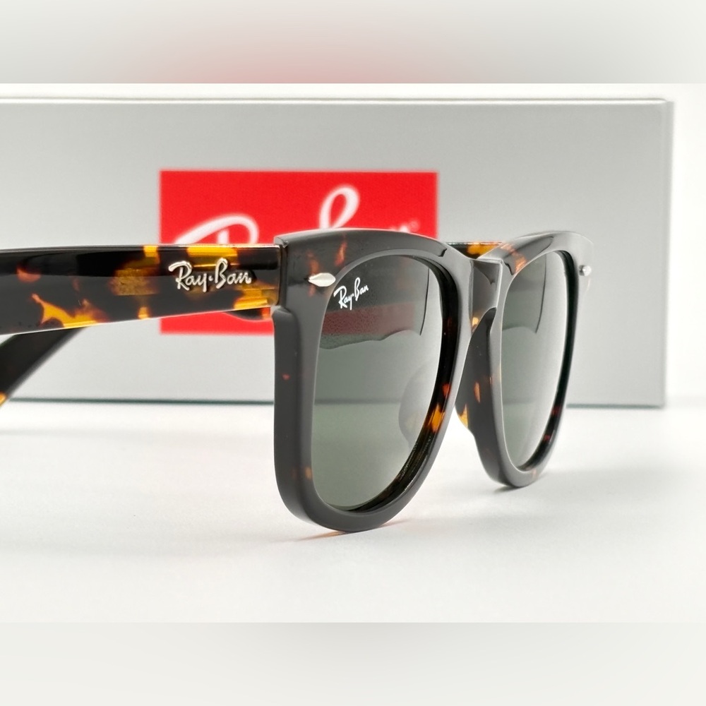 Ray-Ban Wayfarer RB 2140 902 50mm Green Classic G-15 Sunglasses Tortoise 501 - Picture 11 of 14